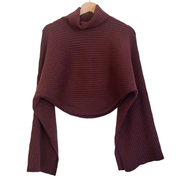 FREE PEOPLE Billie Mock Ribbed Crop Pullover Sweater - Picture 5 of 9